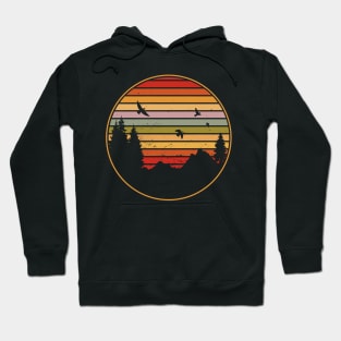 Retro Forest Sunset Circle Hoodie